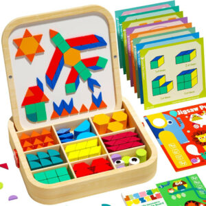 MosaicBox™ - Mágneses Fa Tangram Készlet – 288 Darab